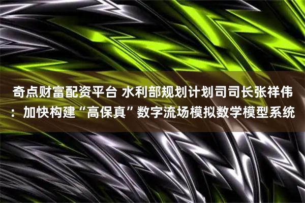 奇点财富配资平台 水利部规划计划司司长张祥伟：加快构建“高保真”数字流场模拟数学模型系统